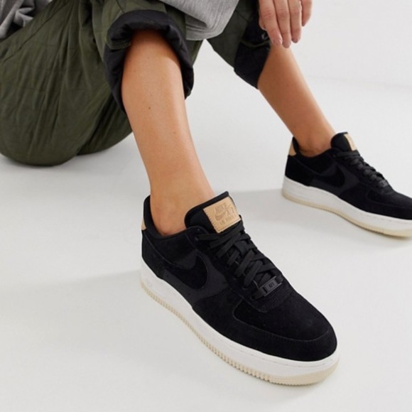 nike air force 1 black suede womens